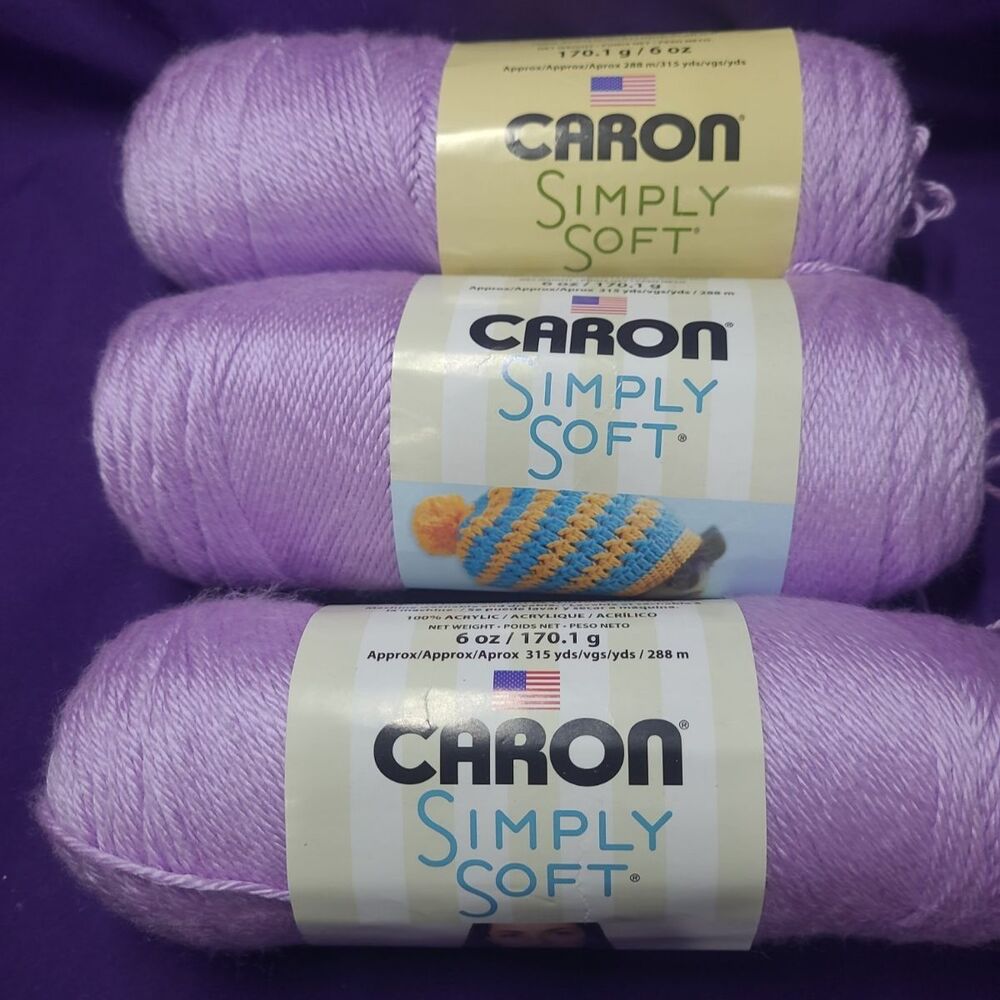 Caron Simply Soft - 3 Pack of 6oz - Orchid - Acrylic Yarn - Knitting